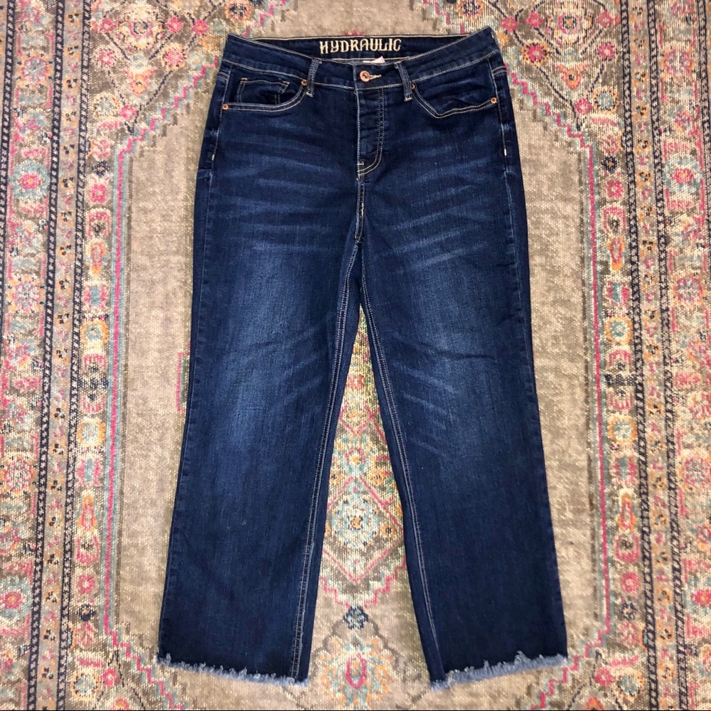 ☀️☀️☀️ 4/$20 Hydraulic Murray slim straight fringe hem jeans - Picture 2 of 6